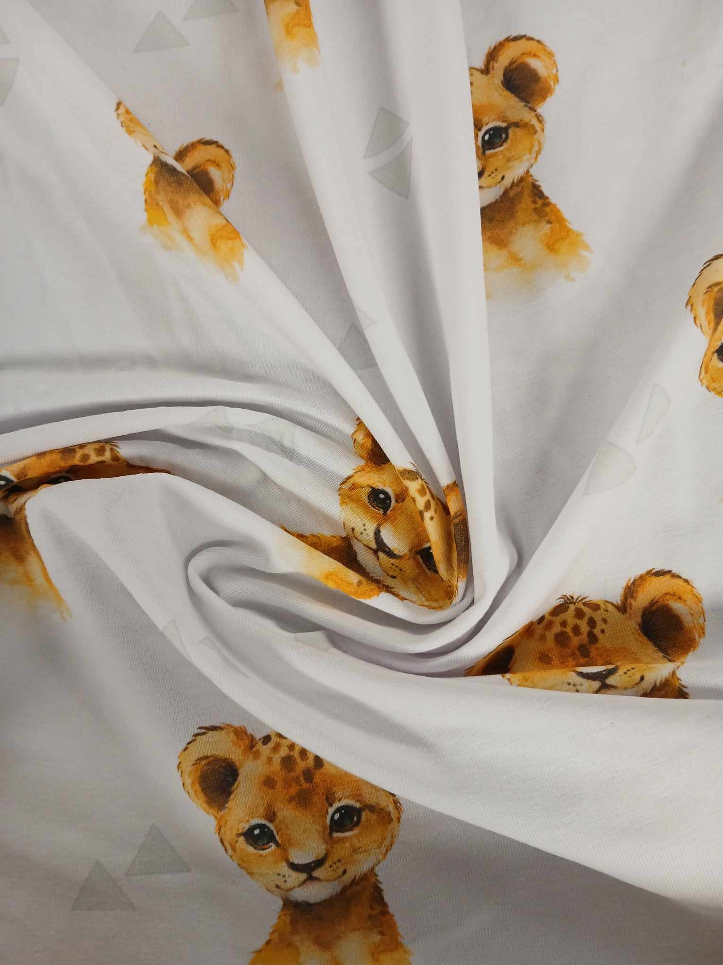 95% Cotton 5% Lycra Jersey - Gold/White - 63" Wide - Sold By the Metre