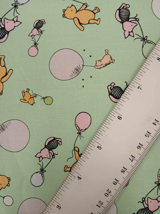100% Cotton - Winnie and Friends - Mint - 45" Wide - Sold By the Metre