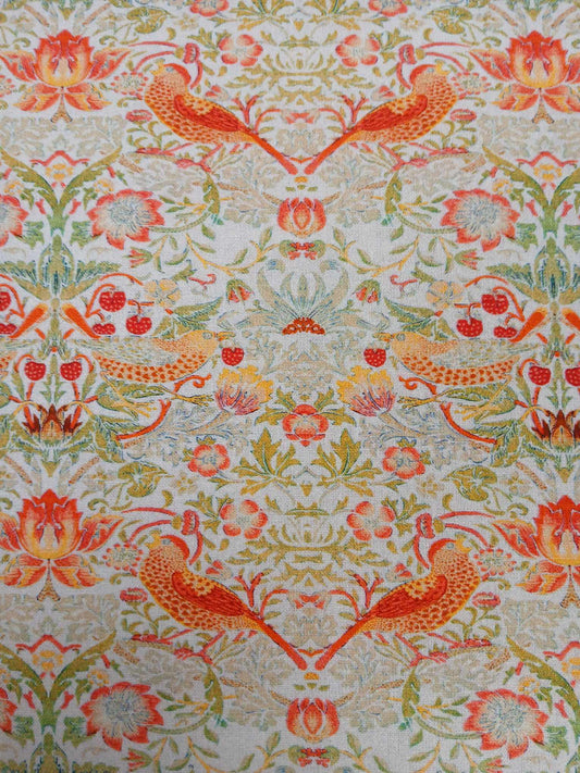 100% Cotton - Strawberry Thief - Silver - 55" Wide - Sold By the Metre