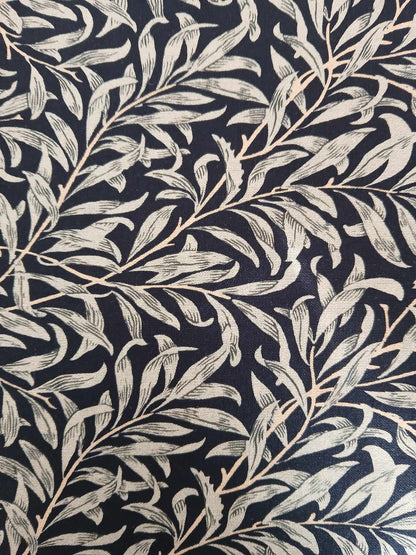 100% Cotton - Willow Bough - Ebony - 55" Wide - Sold By the Metre