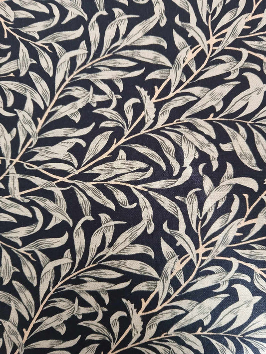 100% Cotton - Willow Bough - Ebony - 55" Wide - Sold By the Metre