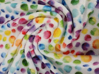 Cuddle Fleece - Spots - Multicoloured - 62" Wide - Sold By the Metre