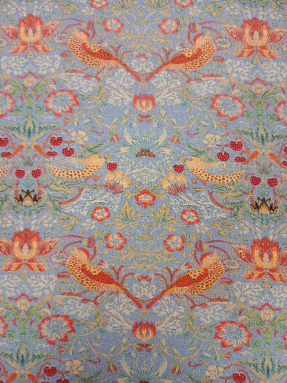 100% Cotton - Strawberry Thief - Silver - 55" Wide - Sold By the Metre