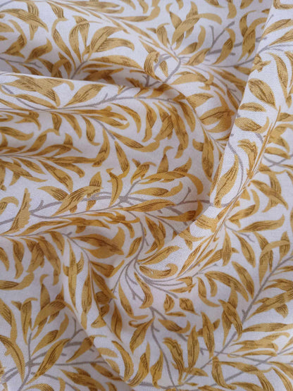 100% Cotton - Willow Bough - Ocher - 55" Wide - Sold By the Metre