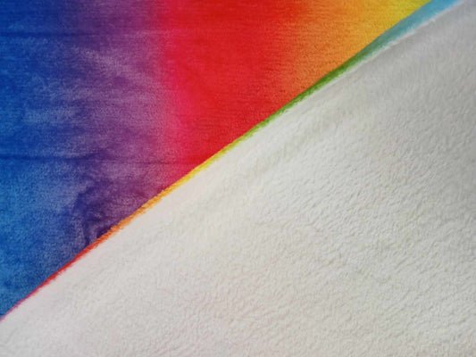 Cuddle Fleece - Rainbow - Red/Blue/Green/Yellow - 62" Wide - Sold By the Metre