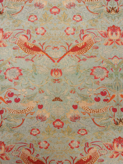 100% Cotton - Strawberry Thief - Duckegg - 55" Wide - Sold By the Metre