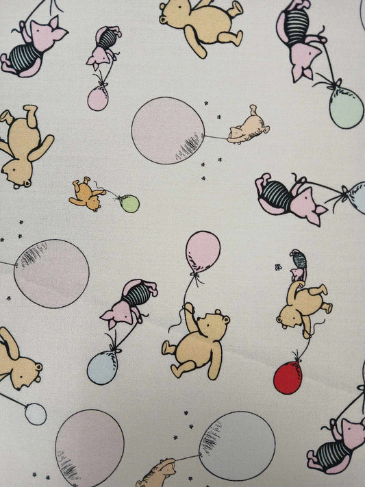 100% Cotton - Winnie and Friends - Ivory - 45" Wide - Sold By the Metre