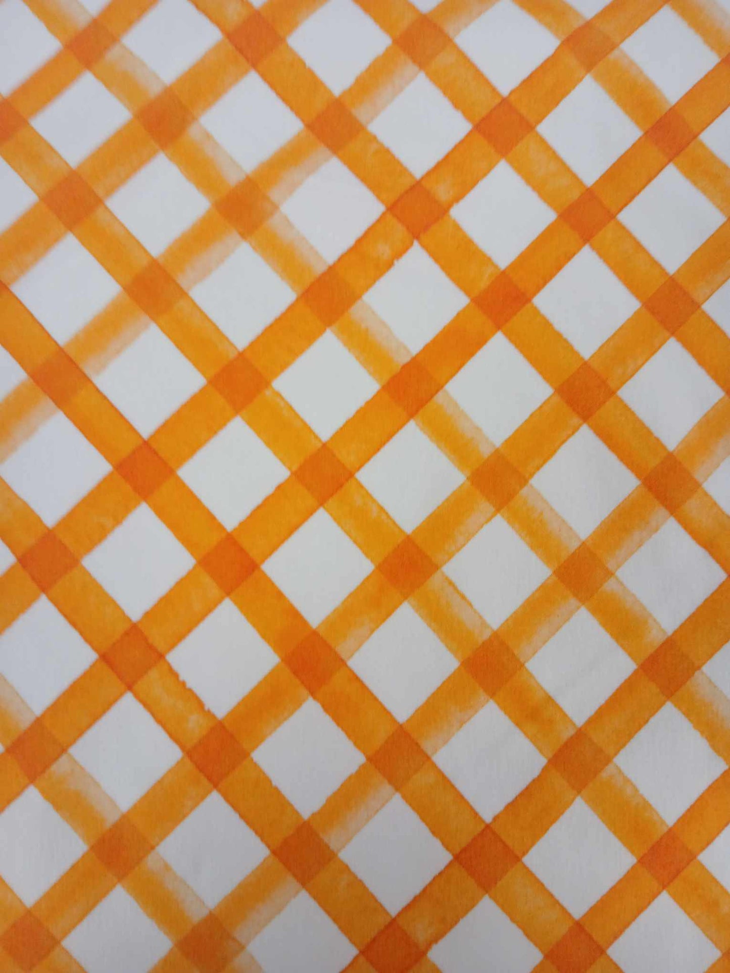 Clearance - 95% Cotton 5% Lycra - Orange/White - 63" Wide - Sold As A 2 Metre Piece