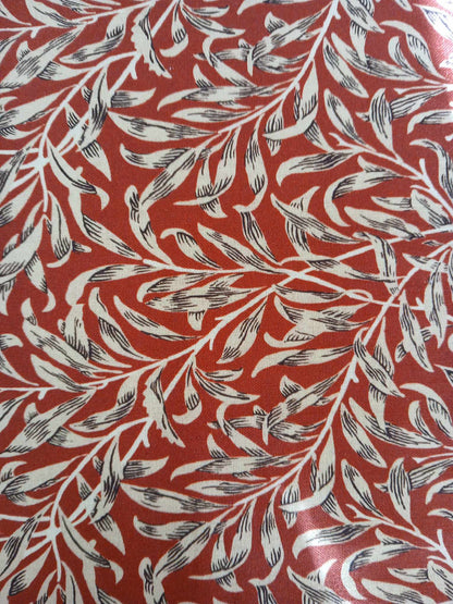 100% Cotton - Willow Bough - Crimson - 55" Wide - Sold By the Metre