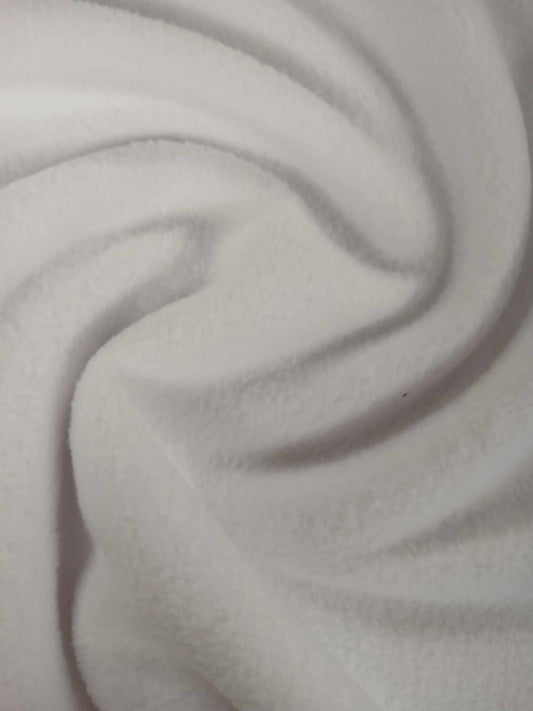 Double Sided Fleece - White - 60" Wide - Sold By the Metre