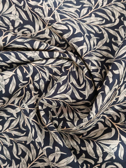100% Cotton - Willow Bough - Ebony - 55" Wide - Sold By the Metre