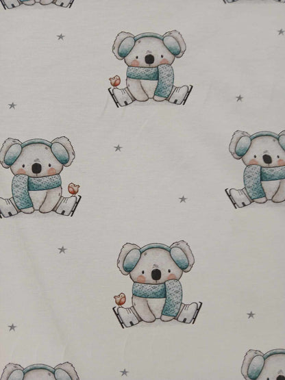 95% Cotton 5% Lycra Jersey - White/Blue/Pink - 63" Wide - Sold By the Metre