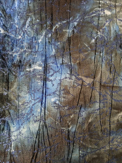 Spandex Velvet - Glitter - Blue/Black - 61" Wide - Sold By the Metre