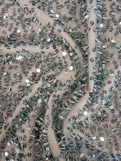 Heavy Sequined Designer Lace - Turquoise - 53" Wide - Sold By the Metre