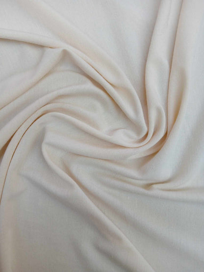 Poly Lycra Soft Touch - Cream - 58" Wide - Sold By the Metre