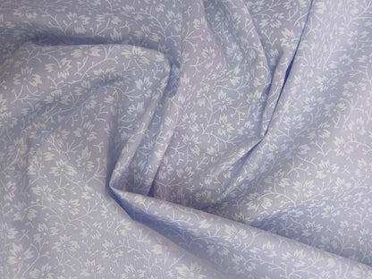 Poly Cotton - Ditsy - Blue/Grey/White - 44" Wide - Sold By the Metre