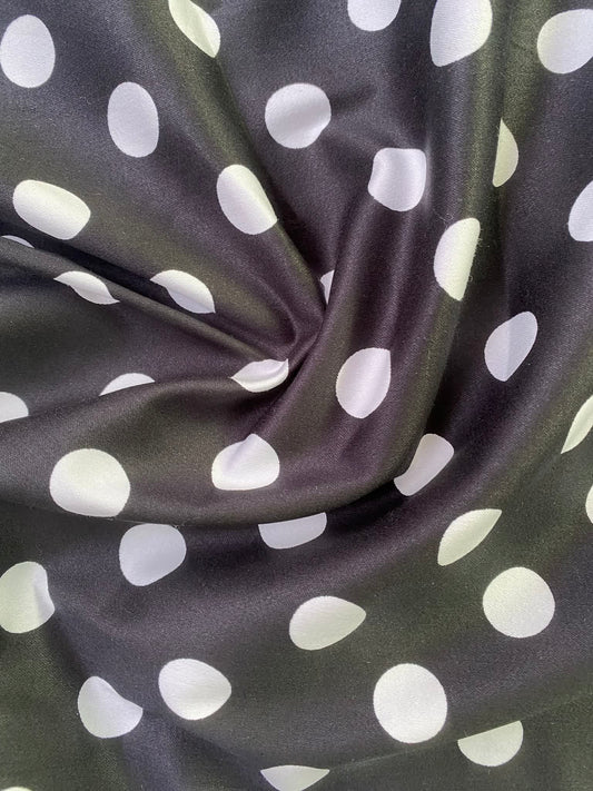 Cotton Spandex 97%/3%- Black/White - 55"Wide - Sold By The Metre