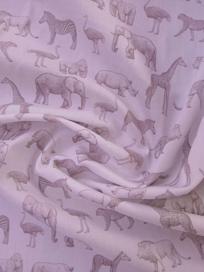100% Cotton - White/Grey - 57" Wide - Sold By The Metre