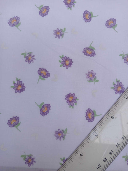 Poly Cotton - Lilac/Purple/Green - 44" Wide - Sold By the Metre