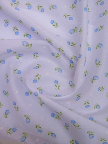 Poly Cotton - Baby Blue/Blue/Yellow/Green - 44" Wide - Sold By the Metre