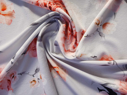Scuba Crepe - Silver/Grey/Pink - 59" Wide - Sold By the Metre