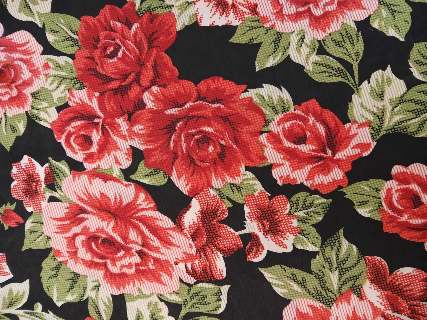 Chiffon - Black/Red/Green - 59" Wide - Sold By The Metre