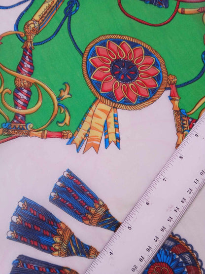 Chiffon - Green/Red/Gold/White - 57" Wide - Sold By the Metre