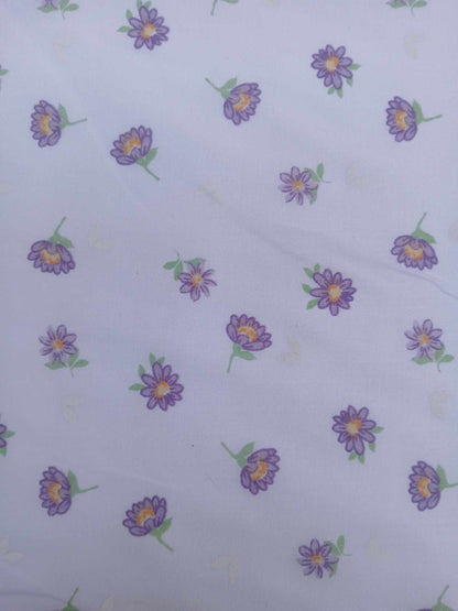 Poly Cotton - Lilac/Purple/Green - 44" Wide - Sold By the Metre