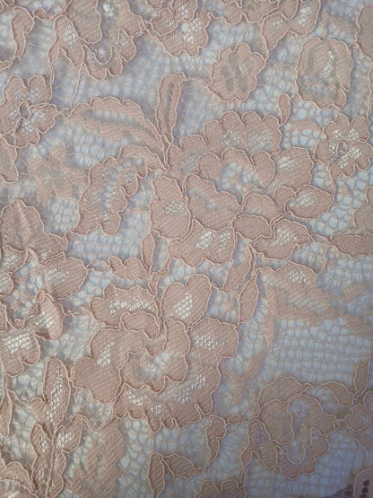 Lace - Dusty Pink - 56" Wide - Sold By The Metre