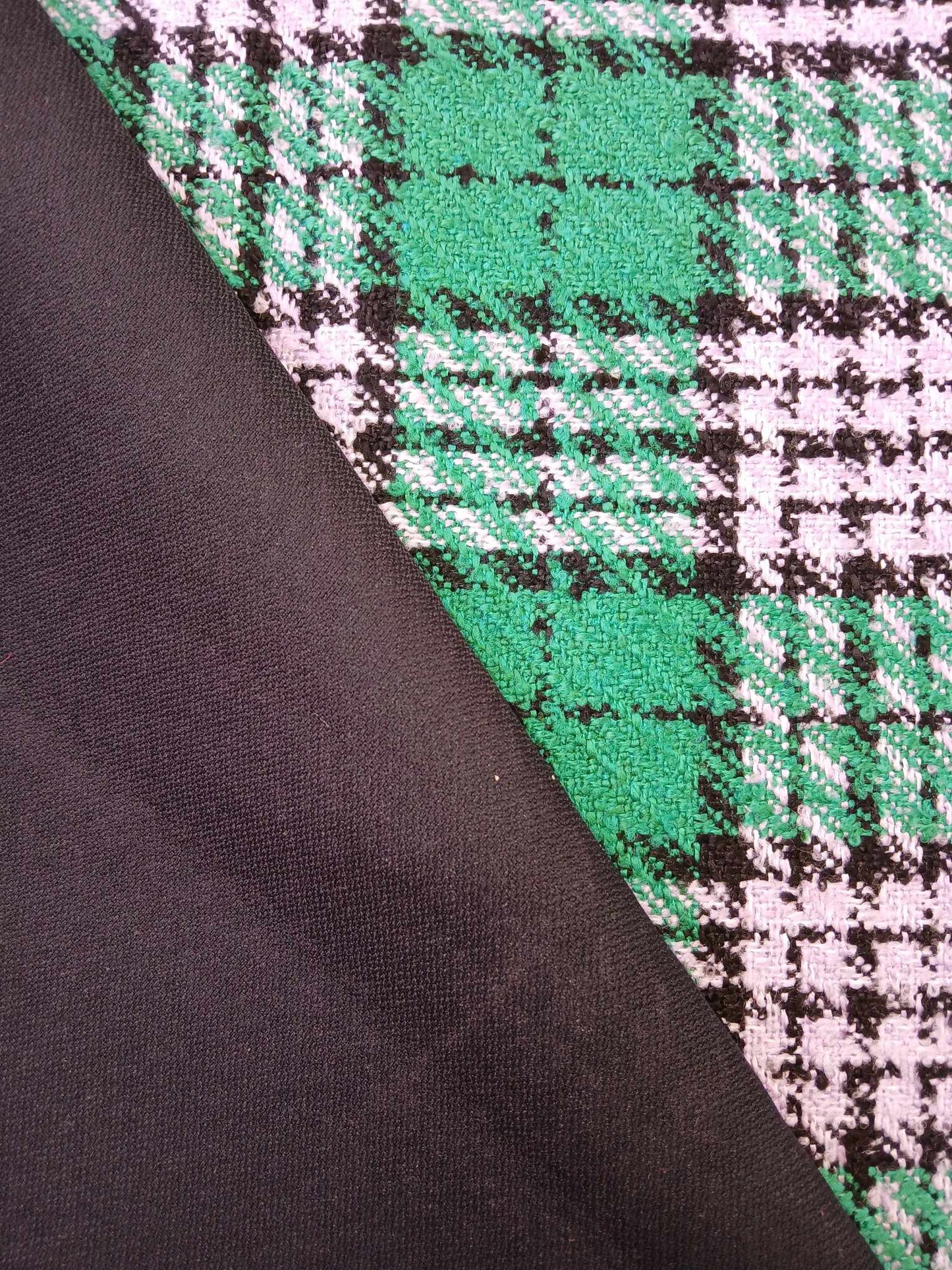 River Island Bonded Washable Wool - Green/Black/Lilac - 60" Wide - Sold By The Metre