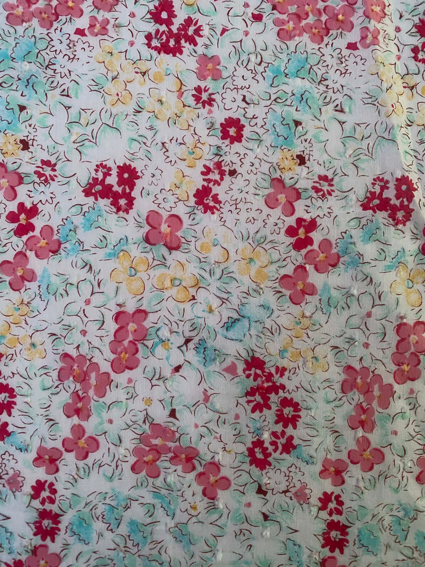 Cotton Dobby - White/Pink/Green/Yellow - 60"Wide - Sold By The Metre