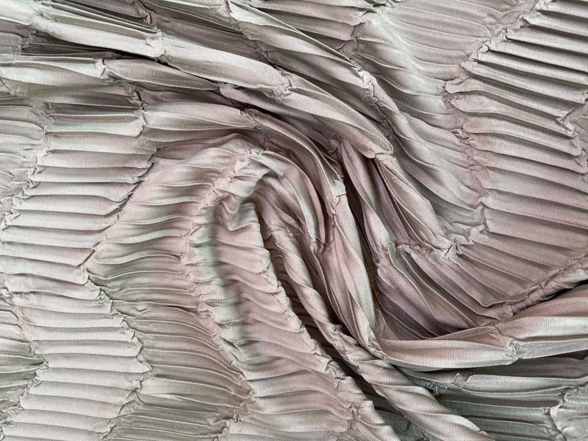 Chevron Pleated Stretch Polyester Fabric - 68" Wide, £3.99 per Metre