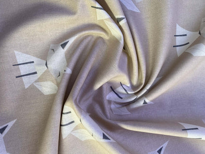 Little Foxes Geometric Canvas Fabric - Cream, Beige & Grey, 56" Wide - £5.99 per Metre