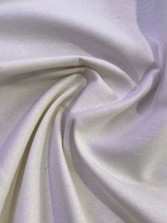 Cream Linen Rayon Blend Fabric - 56" Wide - No Stretch - Soft Fluid Drape - £3.99/m