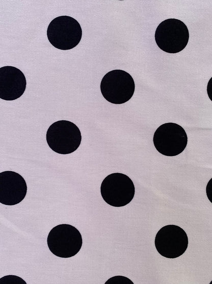 Cotton Spandex 97%/3%- White/Black - 57"Wide - Sold By The Metre