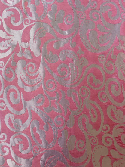 Brocade - Pink/Gold - 63" Wide - Sold By The Metre