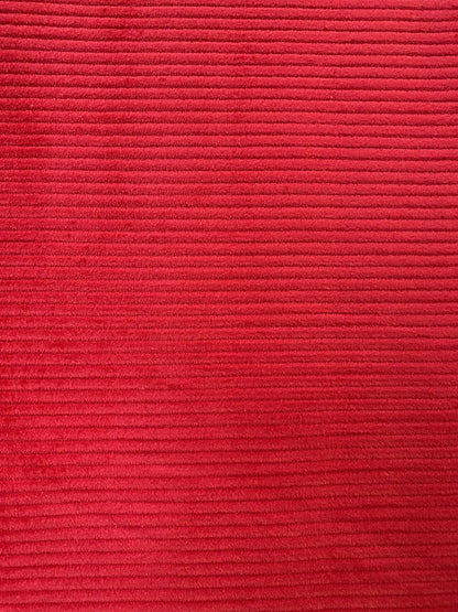 100% Cotton Corduroy - Red - 58"Wide - Sold By The Metre