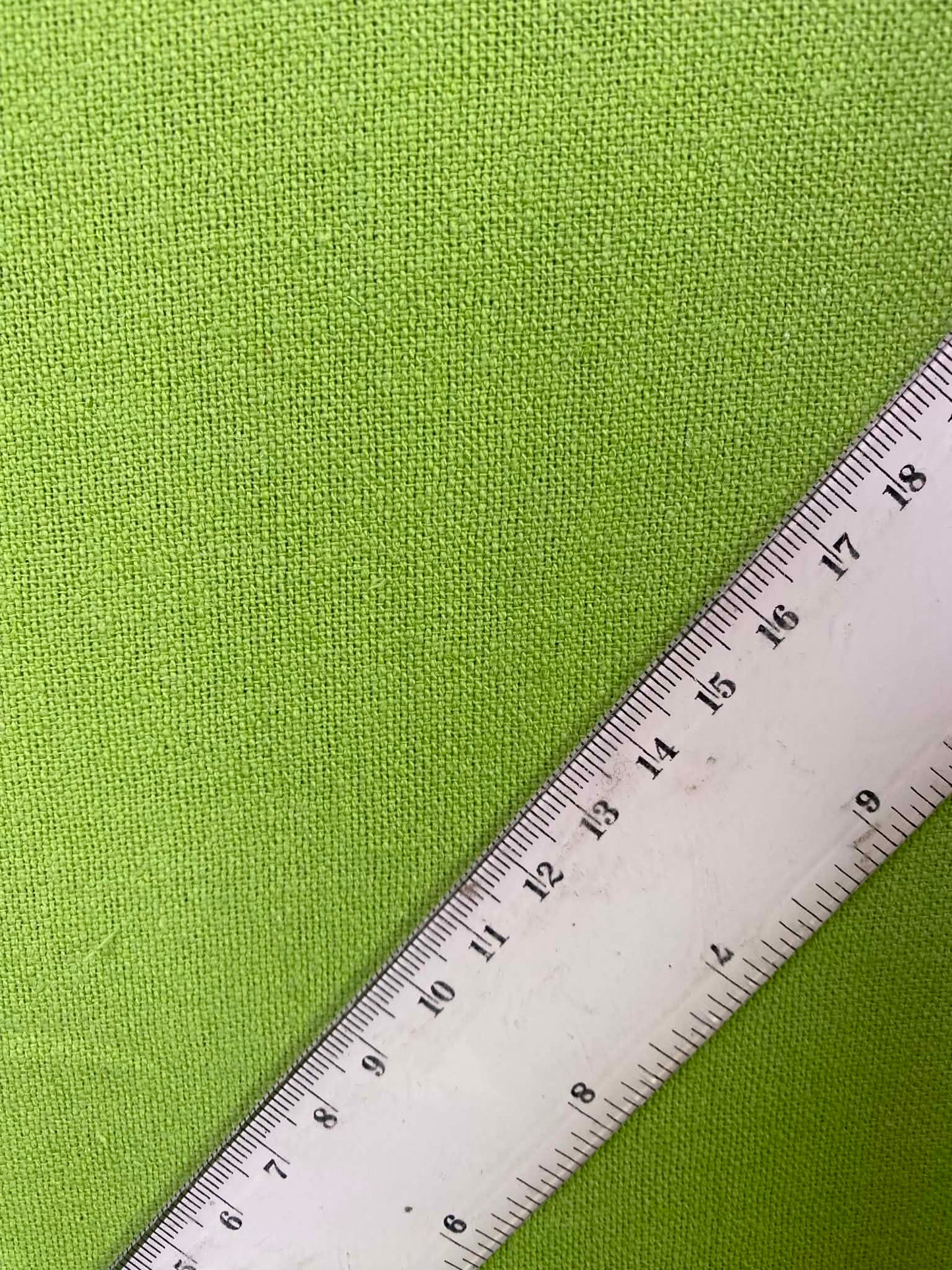 Lime Green Cotton Linen Blend Fabric – 57" (145cm) Wide – Non-Stretch