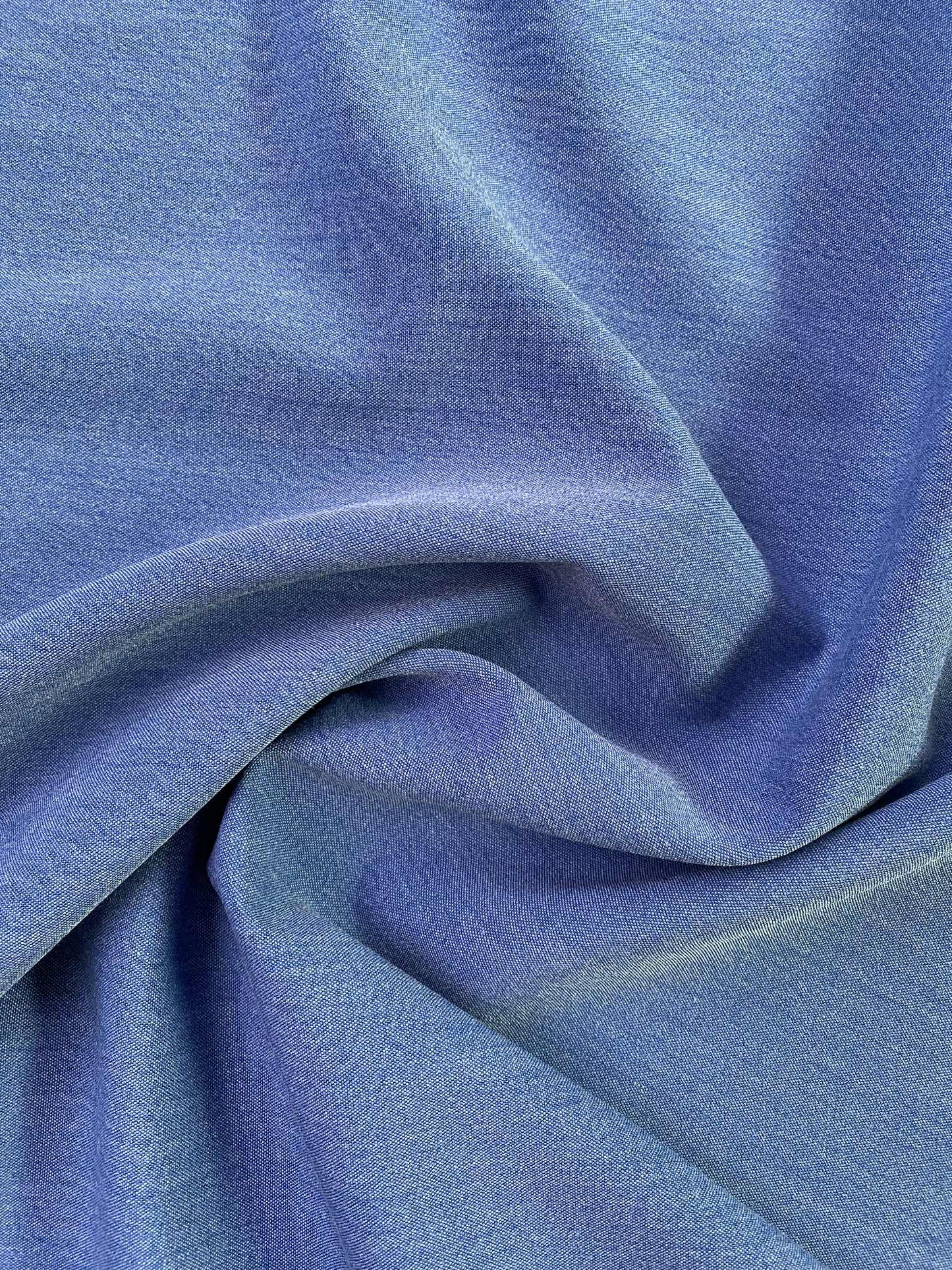 Polyester Chambray - Blue - 58"Wide - Sold By The Metre