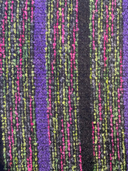 Boucle - Purple/Pink/Lime/Black - 60"Wide - Sold By The Metre