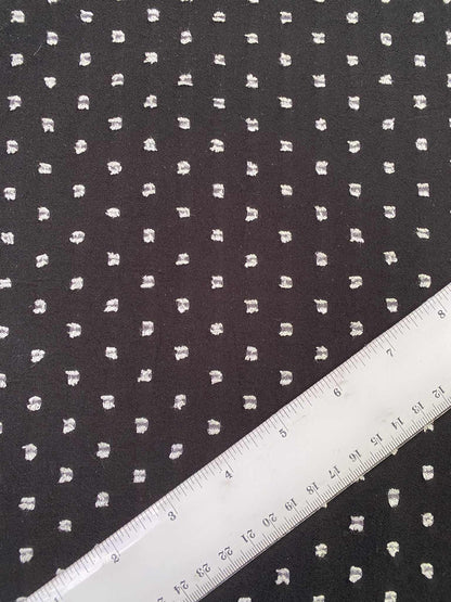 River Island Crepe - Spot - Black - 60"Wide - Sold By The Metre