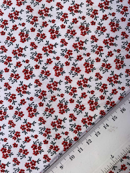 64% Cotton 30% Poly 6% Lycra - Red/Green/White - 51" Wide - Sold By The Metre