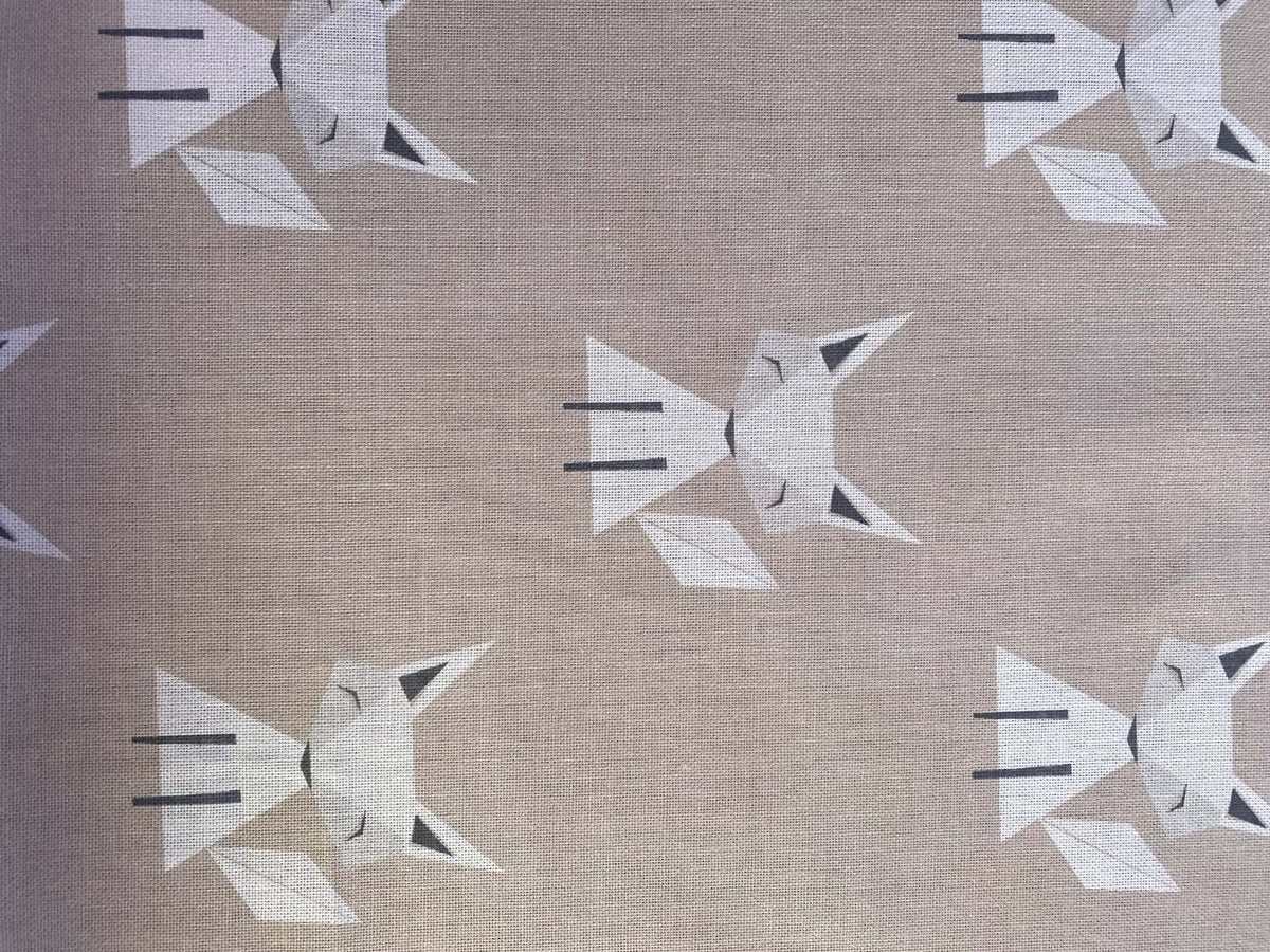 Little Foxes Geometric Canvas Fabric - Cream, Beige & Grey, 56" Wide - £5.99 per Metre