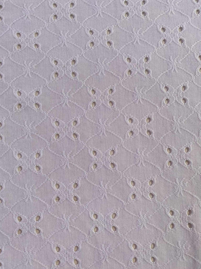 Poly Lycra - Broderie Anglaise - White - 62"Wide - Sold By The Metre