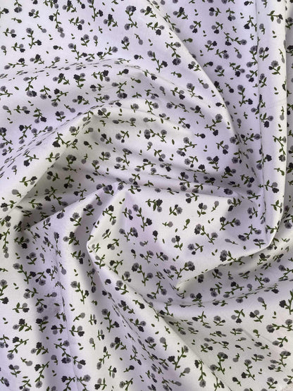 64% Cotton 30% Poly 6% Lycra - Grey/Green/White - 51" Wide - Sold By The Metre
