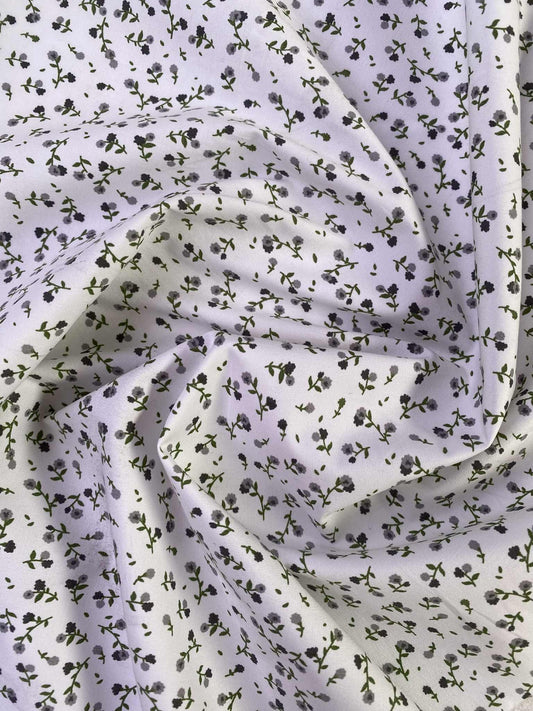 64% Cotton 30% Poly 6% Lycra - Grey/Green/White - 51" Wide - Sold By The Metre