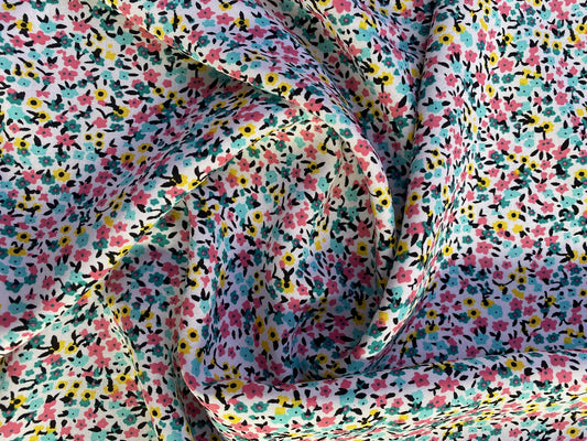 Viscose - Mint/Yellow/Pink - 57"Wide - Sold By The Metre