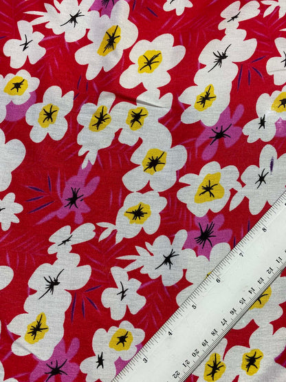 Viscose - Pink/Yellow/White - 57"Wide - Sold By The Metre