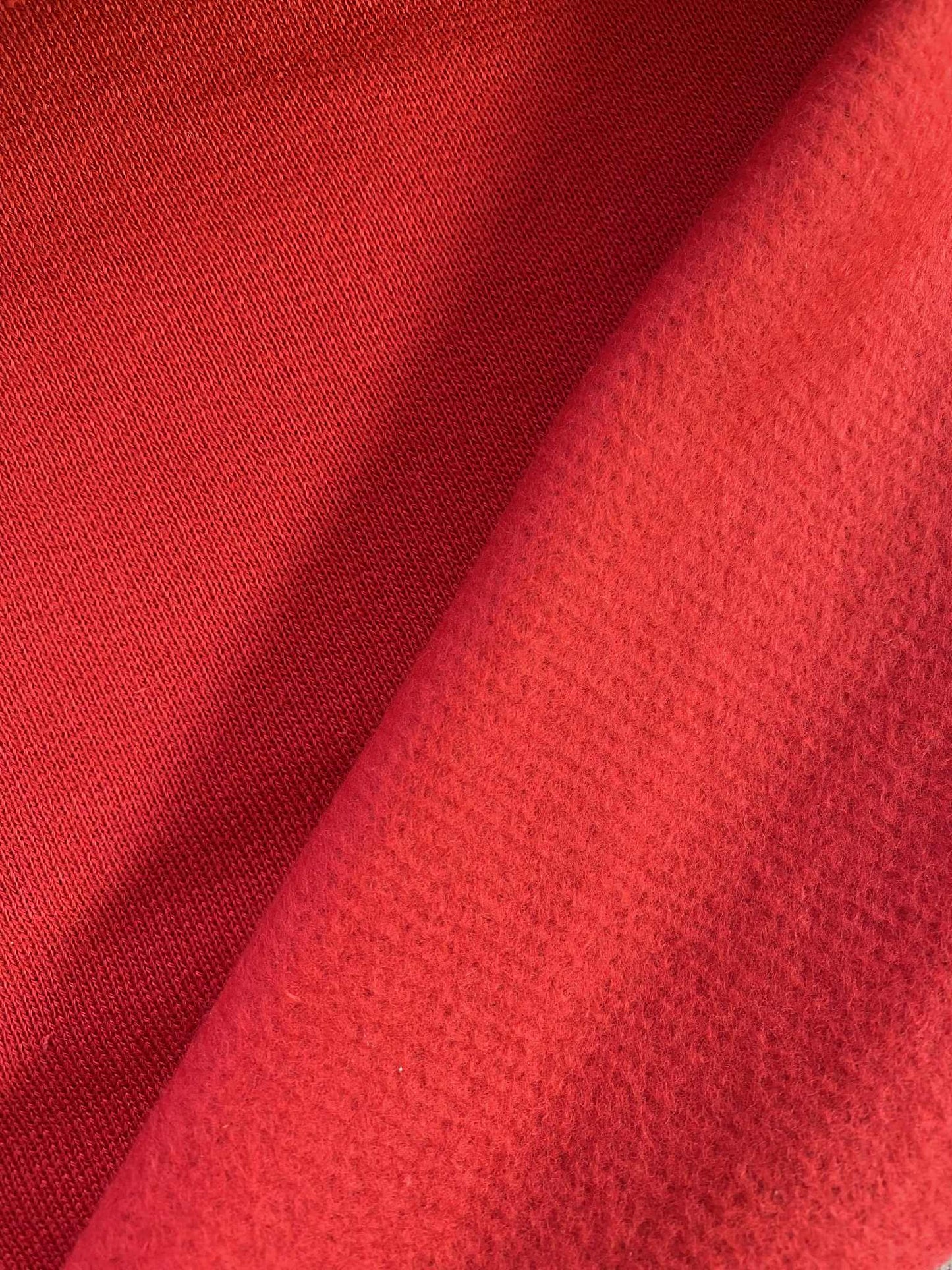 Sweatshirting - Red - 58" Wide - Sold By The Metre
