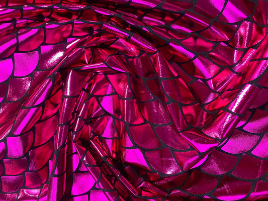 Fish Scale 92% Polyester 8% Elastane - Pink - 58"Wide - Sold By The Metre